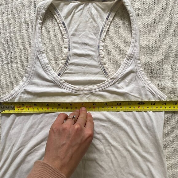 LULULEMON White Racerback High Back Scoop Neck Tank Top Size 4 - Picture 8 of 9